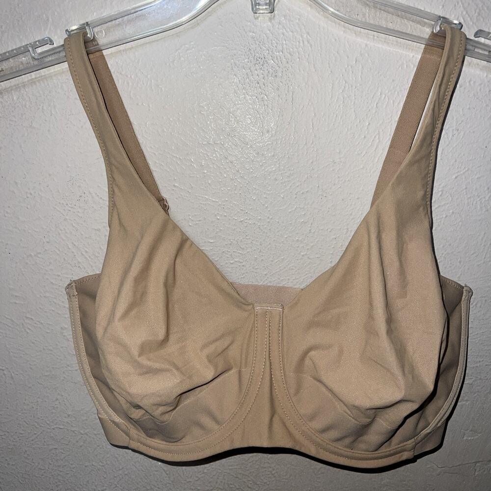 34G Wacoal Keep Your Cool Bra Underwire Bra Beige Seamless 855378 - Picture 2 of 12